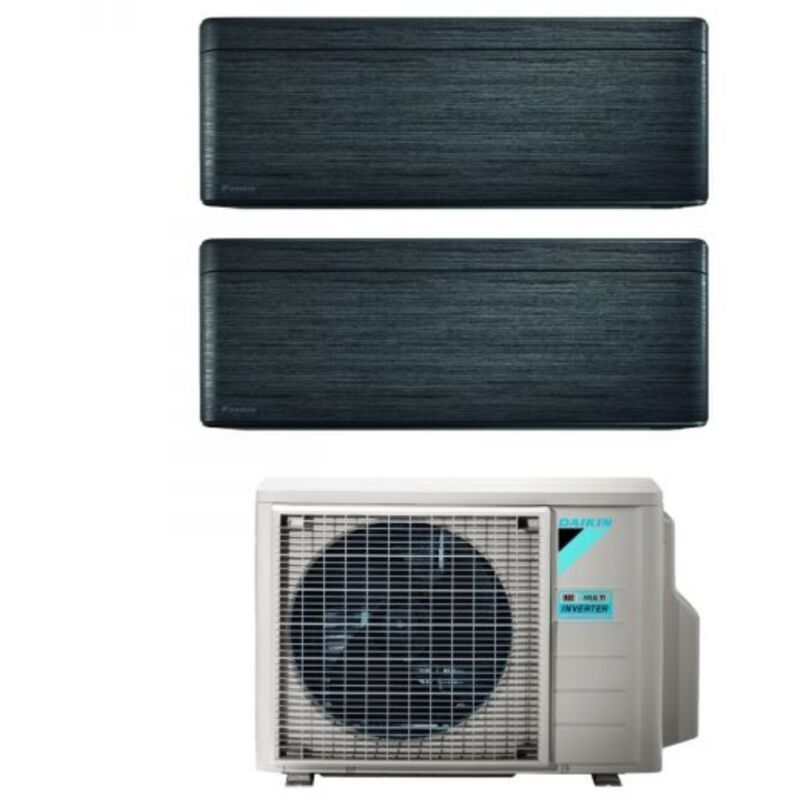 Daikin - Climatizzatore Condizionatore Bluevolution Dual Split Inverter serie stylish real blackwood 12+15 con 2MXM50A R-32 Wi-Fi Integrato