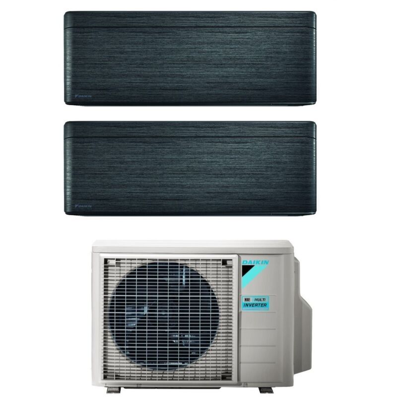 Climatizzatore Condizionatore Daikin Bluevolution Dual Split Inverter serie STYLISH REAL BLACKWOOD 7+15 con 2MXM50A R-32 Wi-Fi Integrato 7000+15000