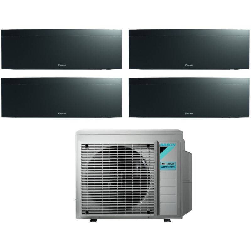 Climatizzatore Condizionatore Daikin Bluevolution Quadri Split Inverter serie EMURA BLACK III 7+7+7+7 con 4MXM80N R-32 Wi-Fi Integrato