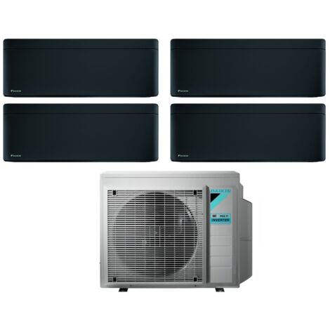Climatizzatore Condizionatore Daikin Bluevolution Quadri Split Inverter serie STYLISH TOTAL BLACK 9+9+9+9 con 4MXM80N R-32 Wi-Fi Integrato 9000+9000+9000+9000 Colore Nero - Garanzia Italiana