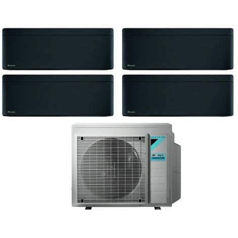 Climatizzatore Condizionatore Daikin Bluevolution Quadri Split Inverter serie STYLISH TOTAL BLACK 9+9+9+9 con 4MXM80N R-32 Wi-Fi Integrato 9000+9000+9000+9000 Colore Nero - Garanzia Italiana