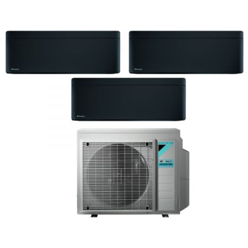 Daikin - Climatizzatore Condizionatore Bluevolution Trial Split Inverter serie stylish total black 7+7+12 con 3MXM52N R-32 Wi-Fi Integrato
