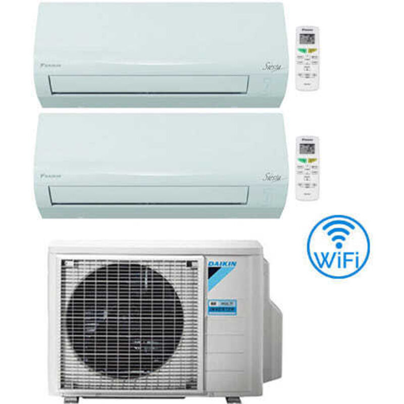 Climatizzatore Condizionatore Daikin SIESTA Wi-Fi Dual Split 12000 + 12000 BTU con U.E. 2AMXF50A Classe A++/A+