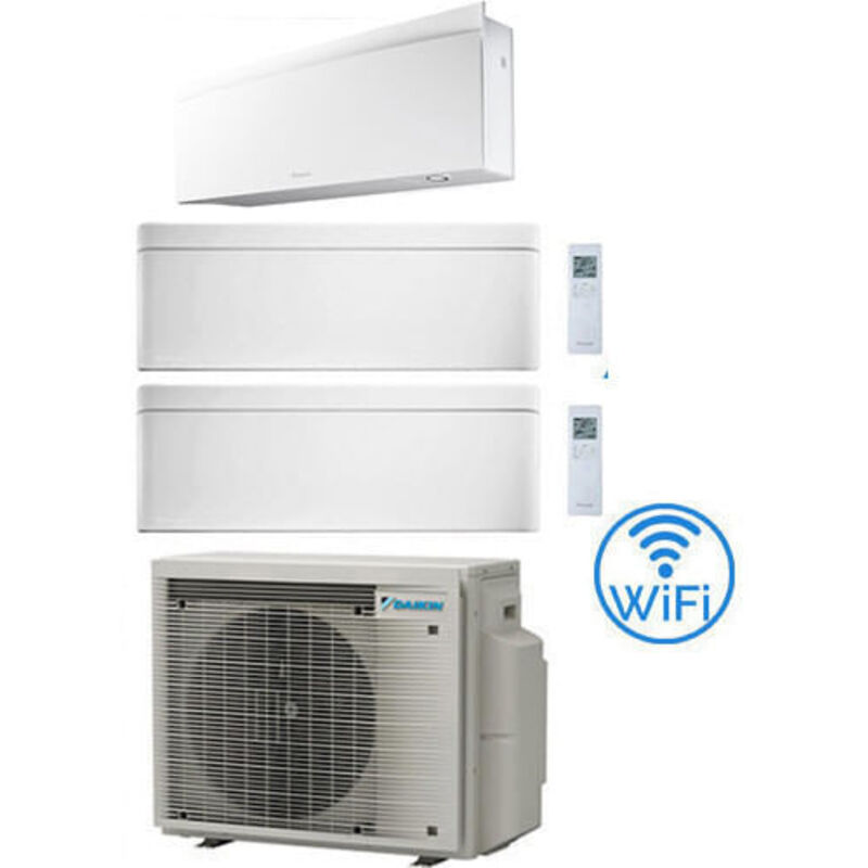 Daikin - Climatizzatore garanzia italia Stylish Bianco + Emura WiFi Trial Split Inverter 7000 + 7000 + 12000 btu con u.e. 3MXM52A9 Classe a+++/a+++