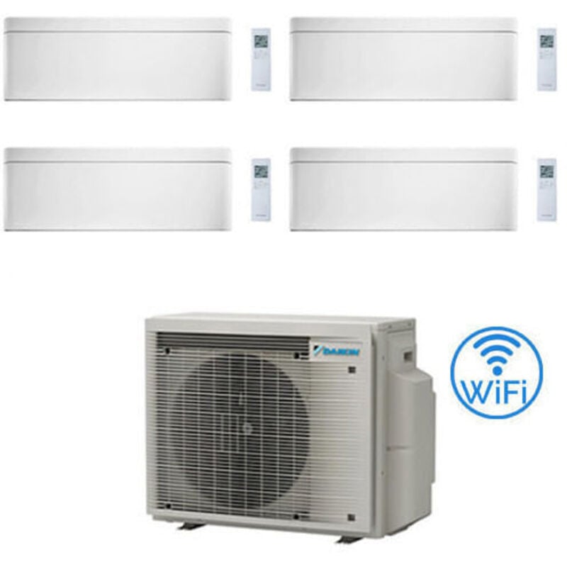 Daikin - Climatizzatore garanzia italia Stylish Bianco WiFi Quadri Split Inverter 9000 + 9000 + 12000 + 15000 btu con u.e. 4MXM80A9 Classe a+++/a++