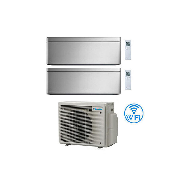 Daikin - Climatizzatore garanzia italia Stylish Silver WiFi Dual Split Inverter 12000 + 18000 btu con u.e. 2MXM50A9 Classe a+++/a++ novita' 2024