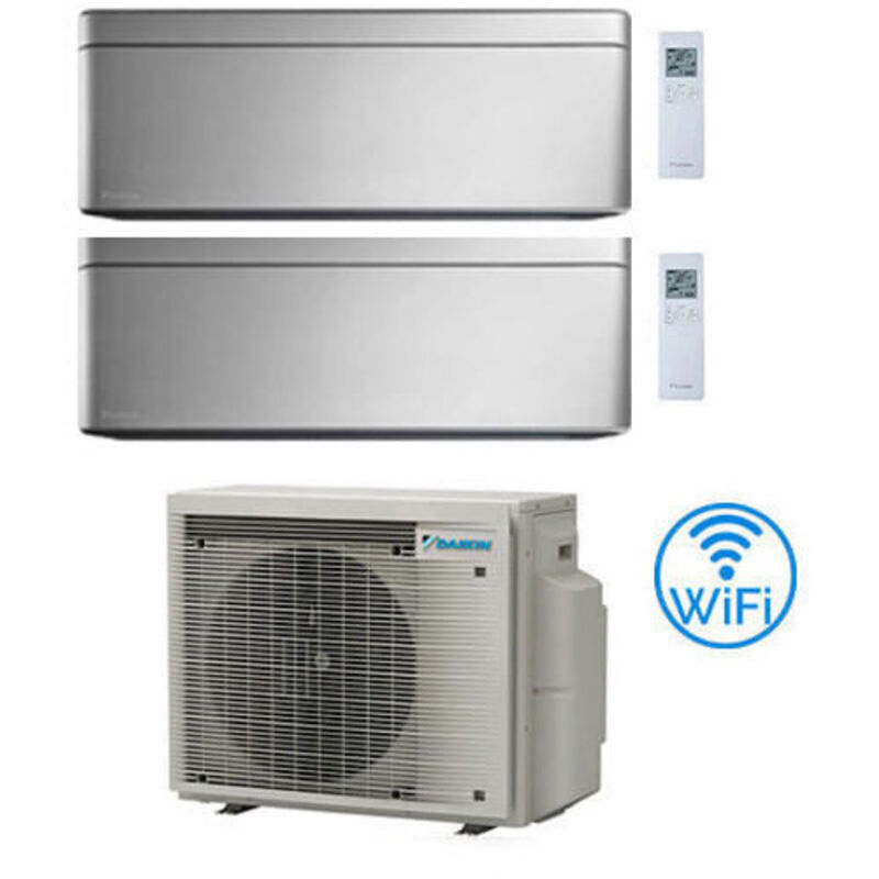 Daikin - Climatizzatore garanzia italia Stylish Silver WiFi Dual Split Inverter 9000 + 9000 btu con u.e. 2MXM40A9 Classe a+++/a++ novita' 2024