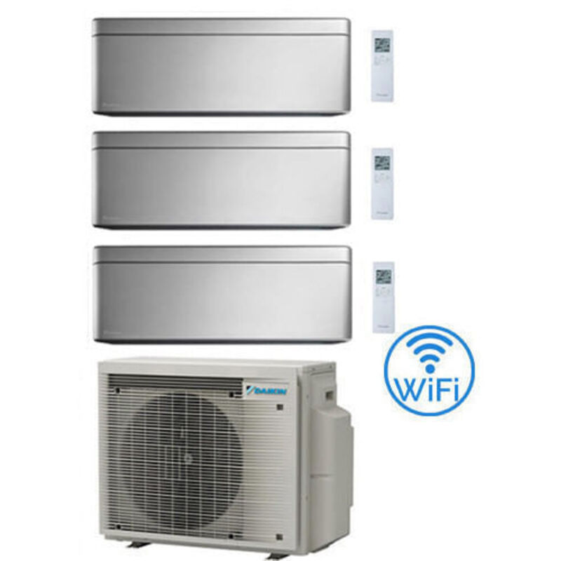 Climatizzatore garanzia italia Daikin Stylish Silver WiFi Trial Split Inverter 9000 + 9000 + 15000 btu con u.e. 3MXM68A9 Classe a+++/a++ novita' 2024