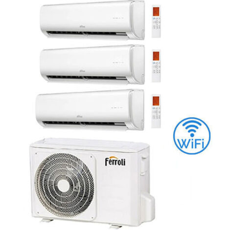 Climatizzatore Condizionatore Ferroli Serie Giada Wifi R32 Trial Split 9000 + 9000 + 9000 BTU con U.E. 2CP001QF 21000 BTU 21-3 Classe A++/A+ NOVITA'
