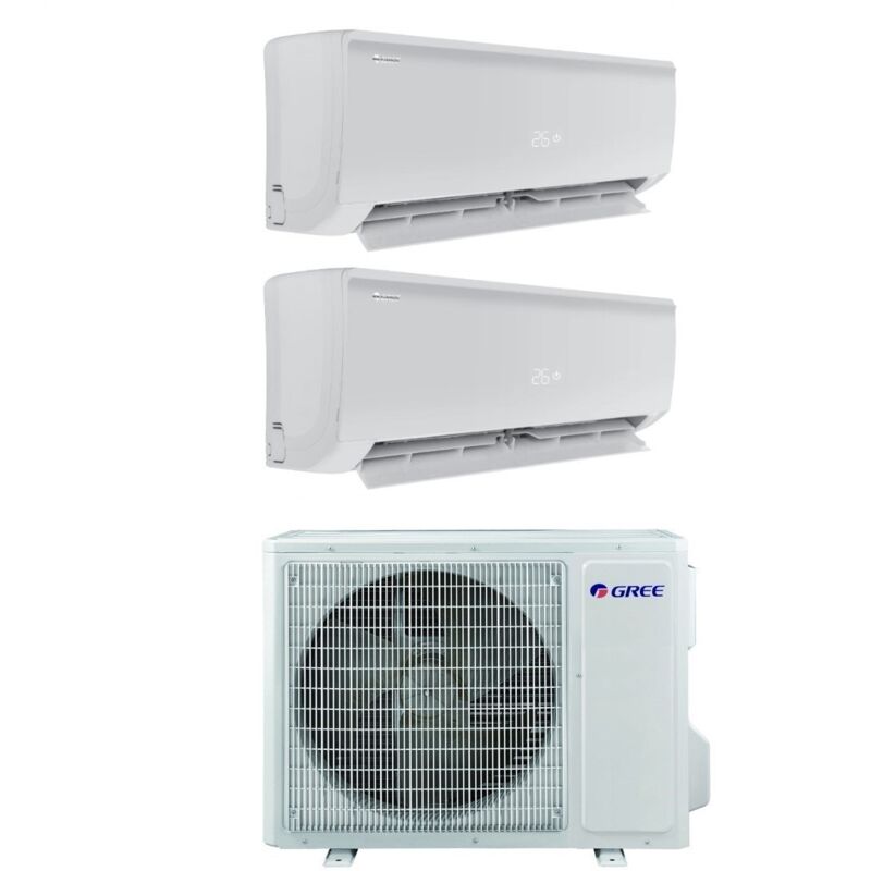 Climatizzatore condizionatore Gree dual split inverter serie bora plus 9+12 con gwhd(18)nk6oo r-32 wi-fi optional 9000+12000