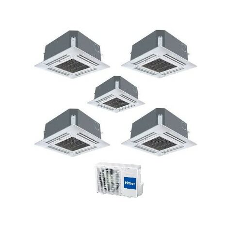 Climatizzatore Condizionatore Haier Penta Split a Cassetta Classic Power Supermatch 9+9+9+12+12 con 5U34HS1ERA R-410 9000+9000+9000+12000+12000