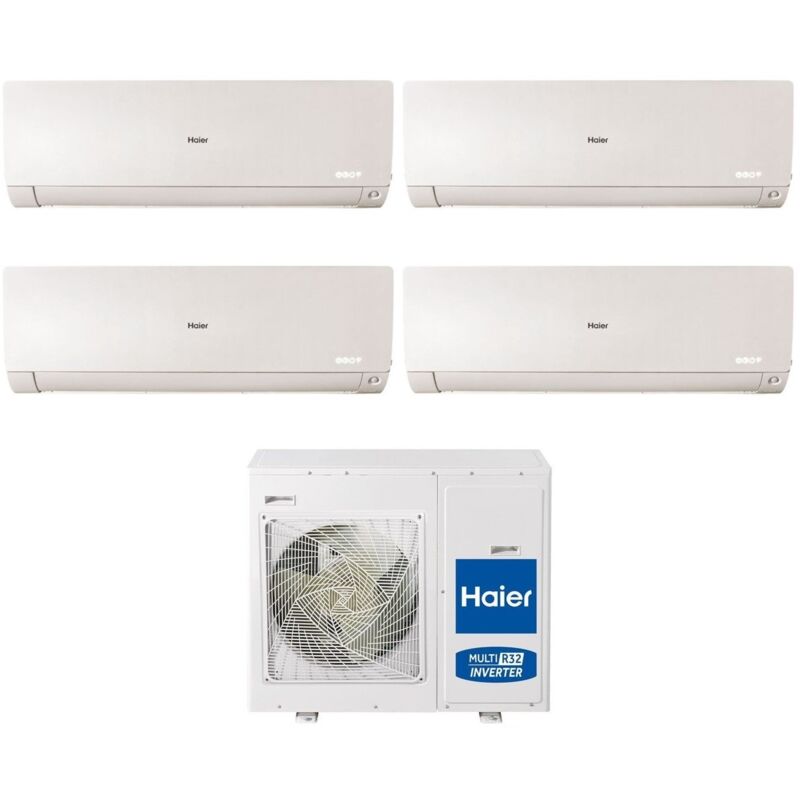 Climatizzatore Condizionatore Haier Quadri Split Inverter serie flexis plus white 7+12+12+12 con 4U85S2SR3FA R-32 Wi-Fi Integrato Colore Bianco