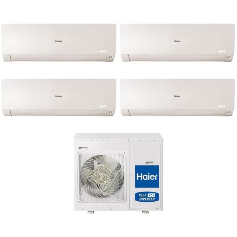 Climatizzatore Condizionatore Haier Quadri Split Inverter serie FLEXIS PLUS WHITE 7+7+12+12 con 4U85S2SR3FA R-32 Wi-Fi Integrato Colore Bianco 7000+7000+12000+12000