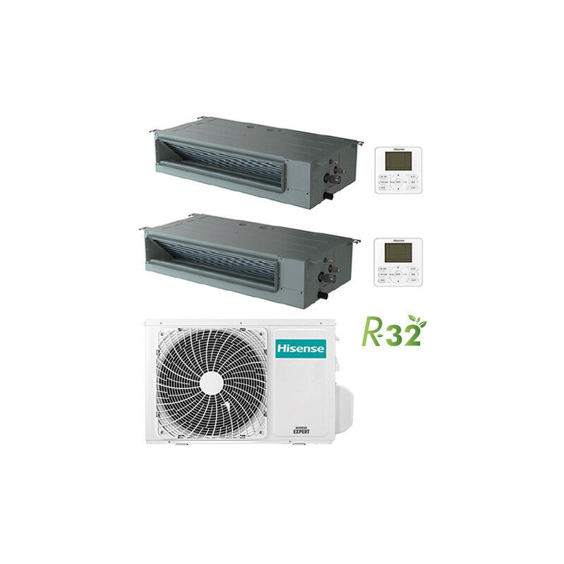 Image of Hisense - Climatizzatore Condizionatore Canalizzabile R32 Dual Split Inverter 9000 + 12000 btu con u.e. 2AMW52U4RXC Classe a++/a+