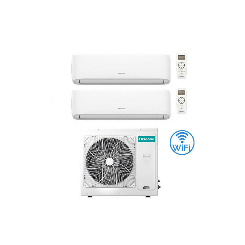 Image of Hisense - Climatizzatore Condizionatore Hi Comfort Wifi R32 Dual Split Inverter 9000 + 12000 btu con u.e. 3AMW62U4RJC Classe a++/a+
