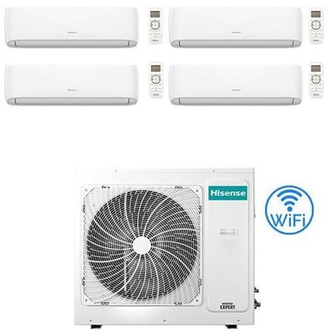Climatizzatore Condizionatore Hisense Hi Comfort Wifi R32 Quadri Split Inverter 7000 + 7000 + 9000 + 12000 BTU con U.E. 5AMW125U4RTA  Classe A++/A+