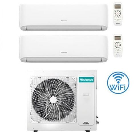 Climatizzatore Condizionatore Hisense New Comfort con Wifi R32 Dual Split Inverter 12000 + 12000 BTU con U.E. 3AMW72U4RJC Classe A++/A+