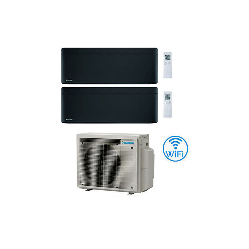 Daikin - Climatizzatore garanzia italia Inverter Stylish Total Black Wifi Dual Split 9000 + 12000 btu con u.e. 2MXM68A9 Classe a+++/a++ novita' 2024