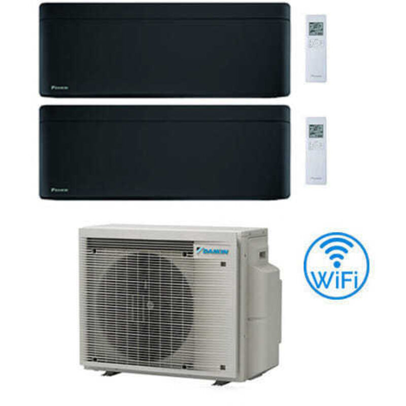 Daikin - Climatizzatore garanzia italia Inverter Stylish Total Black Wifi Dual Split 9000 + 18000 btu con u.e. 2MXM50A9 Classe a+++/a++ novita' 2024
