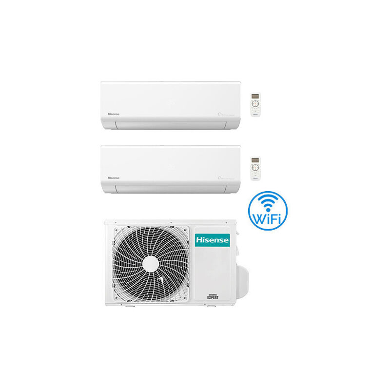 Image of Climatizzatore Condizionatore Inverter Hisense Energy Ultra Wifi R32 Dual Split 9000 + 9000 btu con u.e. 2AMW42U4RGC Classe a++/a+