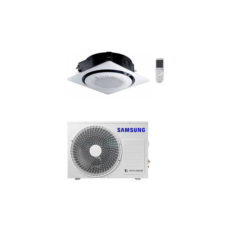 Image of Climatizzatore Condizionatore Inverter Monosplit R32 Samsung Cassetta 360° 24000 btu AC071RNNDKG/EU Classe a++/a+ con pannello quadrato bianco