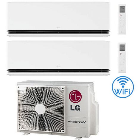 Climatizzatore Condizionatore LG Dualcool Deluxe R32 Wifi Dual Split Dual Inverter 12000 + 12000 BTU con U.E. MU2R17 NOVITÁ Classe A+++/A++
