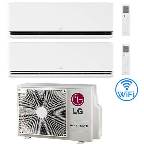 Climatizzatore Condizionatore LG Dualcool Premium R32 Wifi Dual Split Dual Inverter 9000 + 12000 BTU con U.E. MU2R15 NOVITÁ Classe A+++/A++