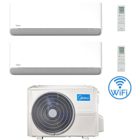 Climatizzatore Condizionatore Midea Breezeless-E Wifi R32 Dual Split 9000 + 12000 BTU con U.E. M2OE-18HFN8-Q INVERTER Classe A++/A+