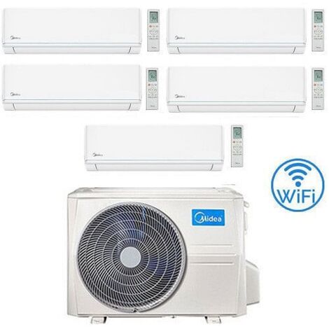 Climatizzatore Condizionatore Midea Evolution WiFi R32 Penta Split 9000 + 9000 + 9000 + 12000 + 18000 BTU con U.E. M5OE-42HFN8-Q INVERTER Classe A++/A+