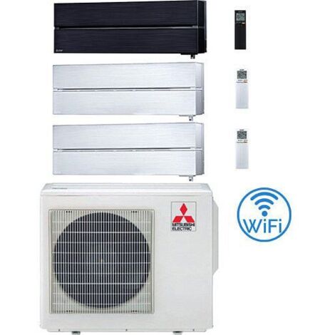 Climatizzatore Condizionatore Mitsubishi Kirigamine Style Wifi R32 Bianco e Nero Trial Split Inverter 9000 + 9000 + 18000 BTU con U.E. MXZ-3F68VF NOVITÁ Classe A++/A+