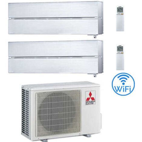 Climatizzatore Condizionatore Mitsubishi Kirigamine Style Wifi R32 Bianco Perla Dual Split Inverter 9000 + 18000 BTU con U.E. MXZ-2F53VF Classe A+++/A++