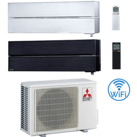 Climatizzatore Condizionatore Mitsubishi Kirigamine Style Wifi R32 Bianco Perla e Nero Dual Split Inverter 12000 + 18000 BTU con U.E. MXZ-3F54VF Classe A+++/A++