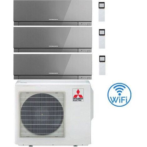 Climatizzatore Condizionatore Mitsubishi Kirigamine Zen Wifi Argento Trial Split Inverter 9000 + 9000 + 9000 BTU con U.E. MXZ-3F54VF classe A+++ /A++ NOVITÁ