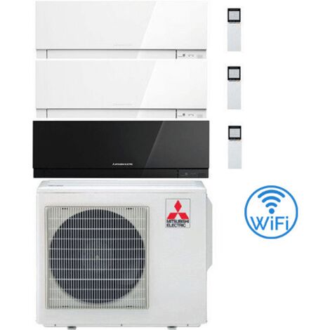 Climatizzatore Condizionatore Mitsubishi Kirigamine Zen Wifi Bianco e Nero Trial Split Inverter 7000 + 9000 + 12000 BTU con U.E. MXZ-3F54VF classe A+++ /A++ NOVITÁ