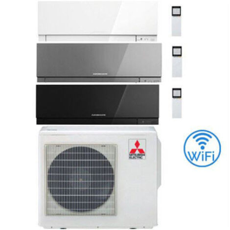 Climatizzatore Condizionatore Mitsubishi Kirigamine Zen Wifi Bianco - Nero - Silver Trial Split Inverter 9000 + 9000 + 12000 BTU con U.E. MXZ-3F54VF classe A+++ /A++ NOVITÁ