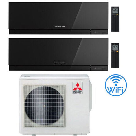 Climatizzatore Condizionatore Mitsubishi Kirigamine Zen Wifi Nero Dual Split Inverter 12000 + 15000 BTU con U.E. MXZ-3F54VF classe A+++ /A++ NOVITÁ