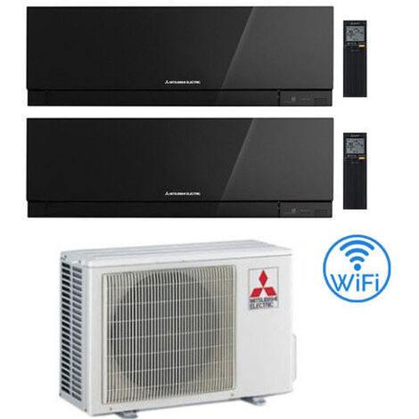 Climatizzatore Condizionatore Mitsubishi Kirigamine Zen Wifi Nero Dual Split Inverter 9000 + 12000 BTU con U.E. MXZ-2F42VF Classe A+++/A++ NOVITÁ