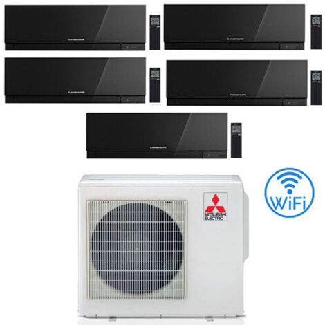 Climatizzatore Condizionatore Mitsubishi Kirigamine Zen Wifi Nero Penta Split Inverter 9000 + 9000 + 9000 + 12000 + 12000 BTU con U.E. MXZ-5F102VF classe A++ /A++ NOVITÁ