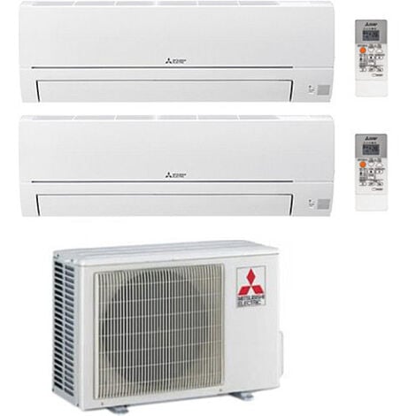 Climatizzatore Condizionatore Mitsubishi Linea Smart R32 MSZ-HR Dual Split Inverter 12000 + 12000 BTU con U.E. MXZ-2HA50VF Classe A++/A+