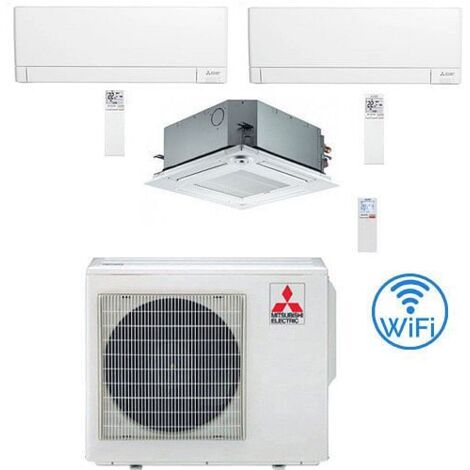 Climatizzatore Condizionatore Mitsubishi MSZ-AY Wifi + Cassetta R32 Trial Split Inverter 9000 + 9000 + 12000 BTU con U.E. MXZ-3F54VF Classe A+++/A++