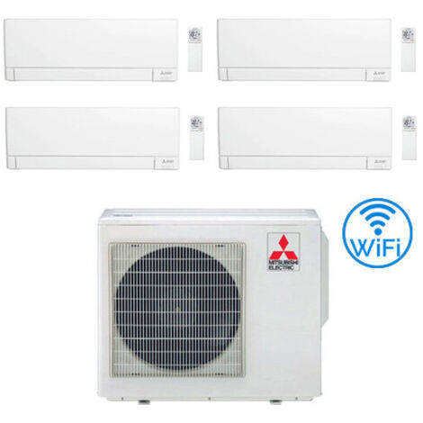 Climatizzatore Condizionatore Mitsubishi MSZ-AY Wifi R32 Quadri Split Inverter 9000 + 9000 + 9000 + 18000 BTU con U.E. MXZ-4F72VF Classe A++/A+