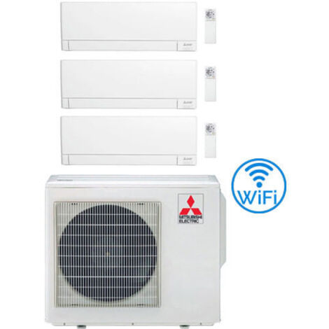 Climatizzatore Condizionatore Mitsubishi MSZ-AY Wifi R32 Trial Split Inverter 7000 + 9000 + 12000 BTU con U.E. MXZ-4F72VF Classe A++/A+