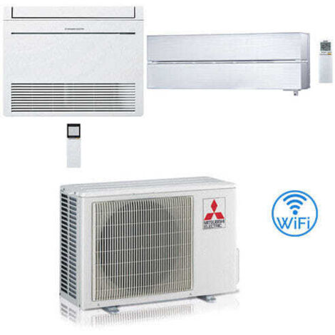 Climatizzatore Condizionatore Mitsubishi R32 Dual Split Inverter Kirigamine Style Wifi più Console 9000 + 12000 BTU con U.E. MXZ-2F53VF Classe A+++/A++