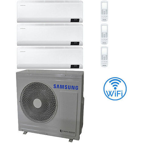 Climatizzatore Condizionatore Samsung CEBU R32 Wifi Trial Split Inverter 12000 + 12000 + 12000 BTU con U.E. AJ068TXJ3KG/EU NOVITÁ Classe A++/A+