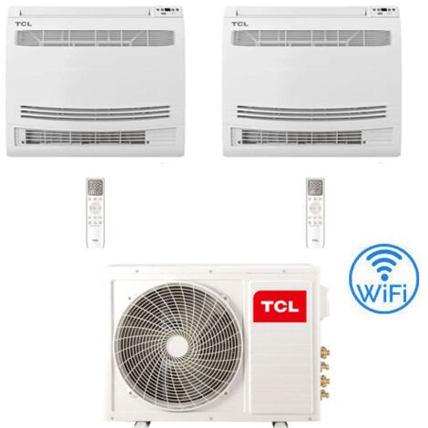 Climatizzatore Condizionatore TCL Console Pavimento Wi-Fi R32 Dual Split Inverter 9000 + 9000 BTU con U.E. MT1821 NOVITÁ Classe A++/A+
