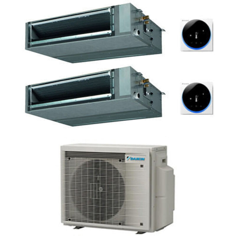 Daikin - Climatizzatore garanzia italia Canalizzabile a Media Prevalenza Serie FBA-A9 R32 Dual Split Inverter 12000 + 18000 btu con u.e. 2MXM50A9