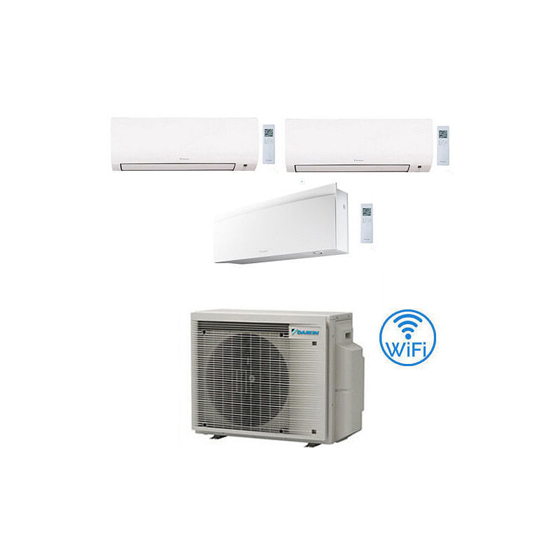 Daikin - Climatizzatore garanzia italia Comfora + Emura wifi incluso Trial Split Inverter 9000 + 9000 + 12000 btu con u.e. 3MXM52A9 Classe a+++/a+++