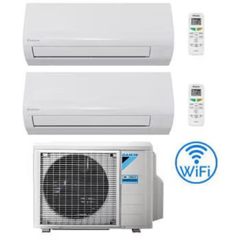 Daikin - Climatizzatore garanzia italia new sensira Wifi Dual Split 7000 + 7000 btu con u.e. 2MXF40A Classe a++/a+