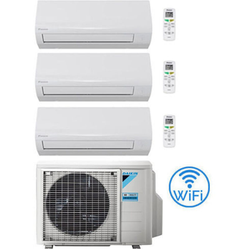 Daikin - Climatizzatore garanzia italia new sensira Wifi Trial Split 9000 + 9000 + 9000 btu con u.e. 3MXF52A Classe a++/a+