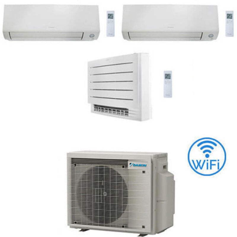 Climatizzatore GARANZIA ITALIA Daikin Perfera All Seasons + Console Pavimento Wifi Trial Split Inverter 7000 + 7000 + 12000 BTU con U.E. 3MXM52A9